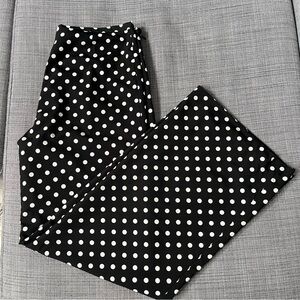 Women’s Ralph Lauren Black and White Polka Dot Wide Leg Pants Sz 10